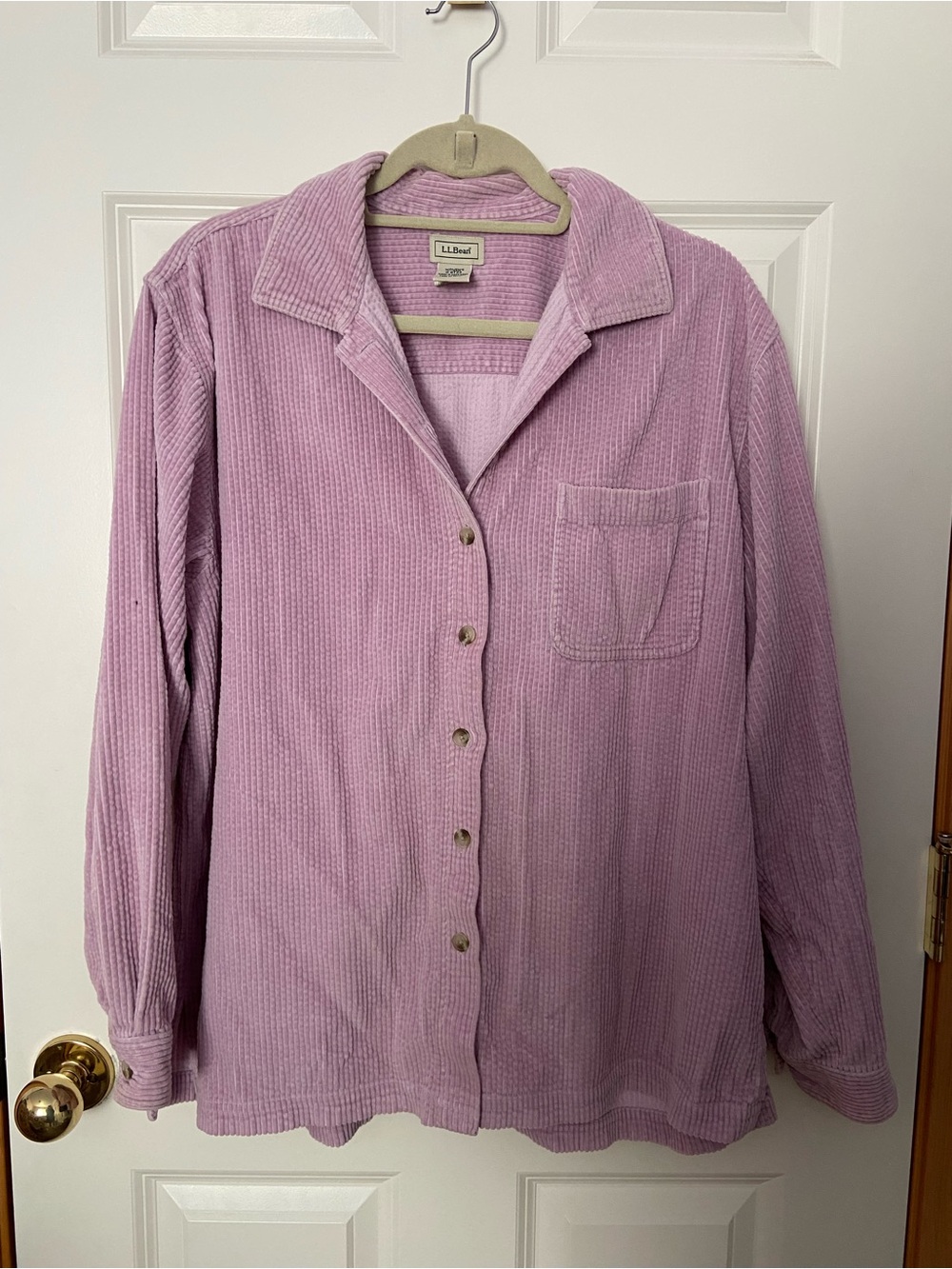 L.L. Bean Women’s Light Lavender Corduroy Button-Down Shirt